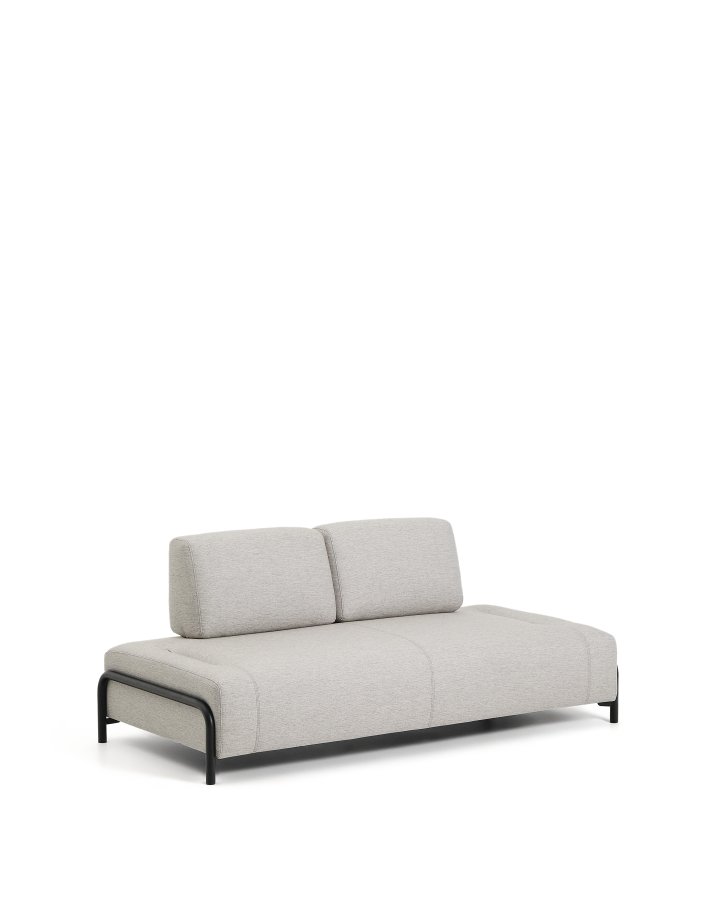 KAVE HOME Compo 2-pers. modul sofa - gr� stof og sort metal (200cm)