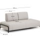 KAVE HOME Compo 2-pers. modul sofa - gr� stof og sort metal (200cm)