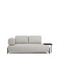 KAVE HOME Compo 2-pers. modul sofa, m. stort bakkebord - gr� stof og sort metal (200cm)