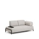 KAVE HOME Compo 2-pers. modul sofa, m. lille bakkebord - gr� stof og sort metal (200cm)