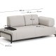 KAVE HOME Compo 2-pers. modul sofa, m. lille bakkebord - gr� stof og sort metal (200cm)