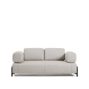 KAVE HOME Compo 2-pers. sofa - gr� stof og sort metal (200cm)