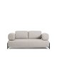 KAVE HOME Compo 2-pers. sofa - gr� stof og sort metal (200cm)