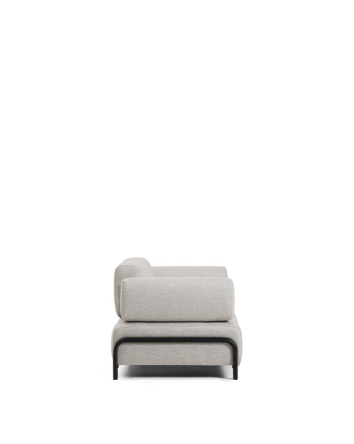 KAVE HOME Compo 2-pers. sofa - gr� stof og sort metal (200cm)