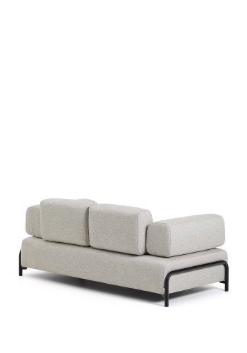 KAVE HOME Compo 2-pers. sofa - gr� stof og sort metal (200cm)