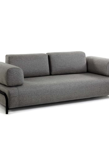 KAVE HOME Compo 3-sits Soffa - Gr� Polyester och St�l