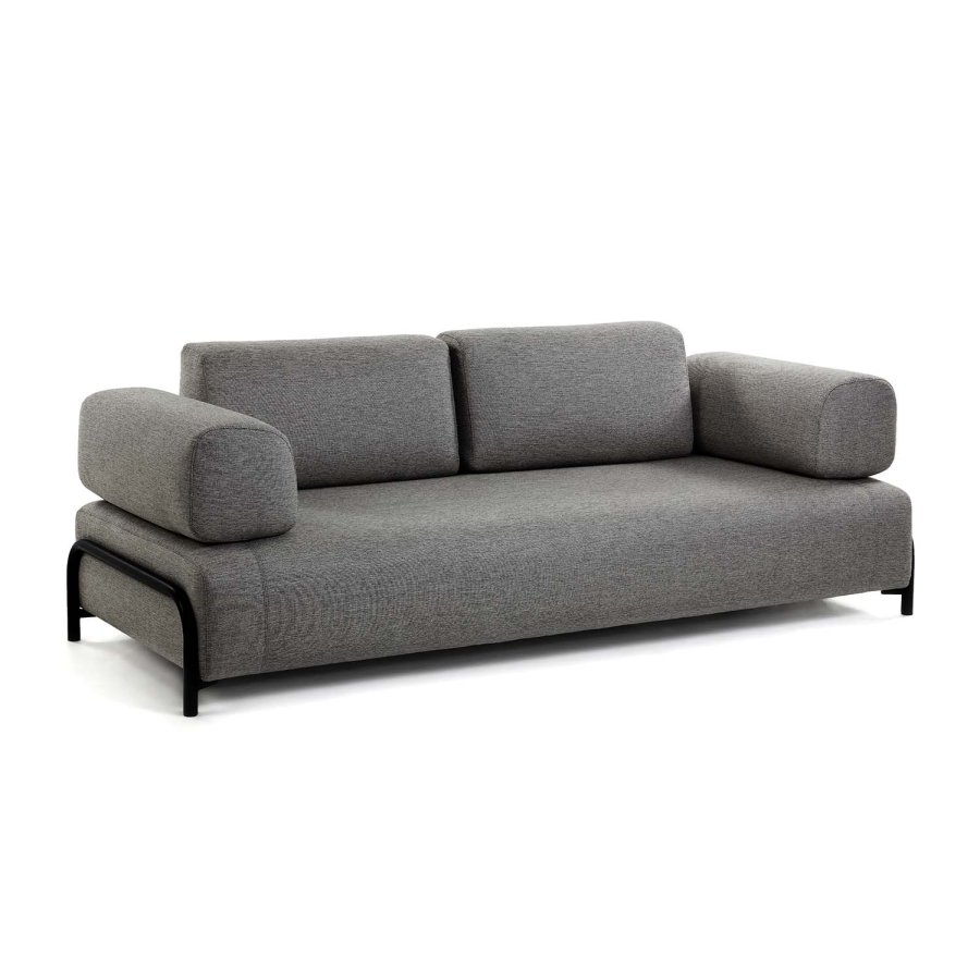 KAVE HOME Compo 3-sits Soffa - Gr� Polyester och St�l