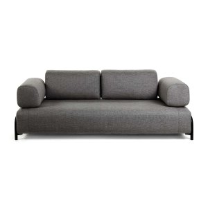 KAVE HOME Compo 3-sits Soffa - Gr� Polyester och St�l