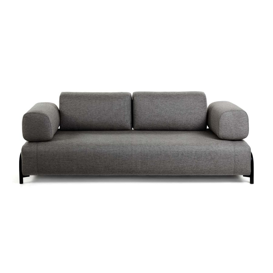 KAVE HOME Compo 3-sits Soffa - Gr� Polyester och St�l