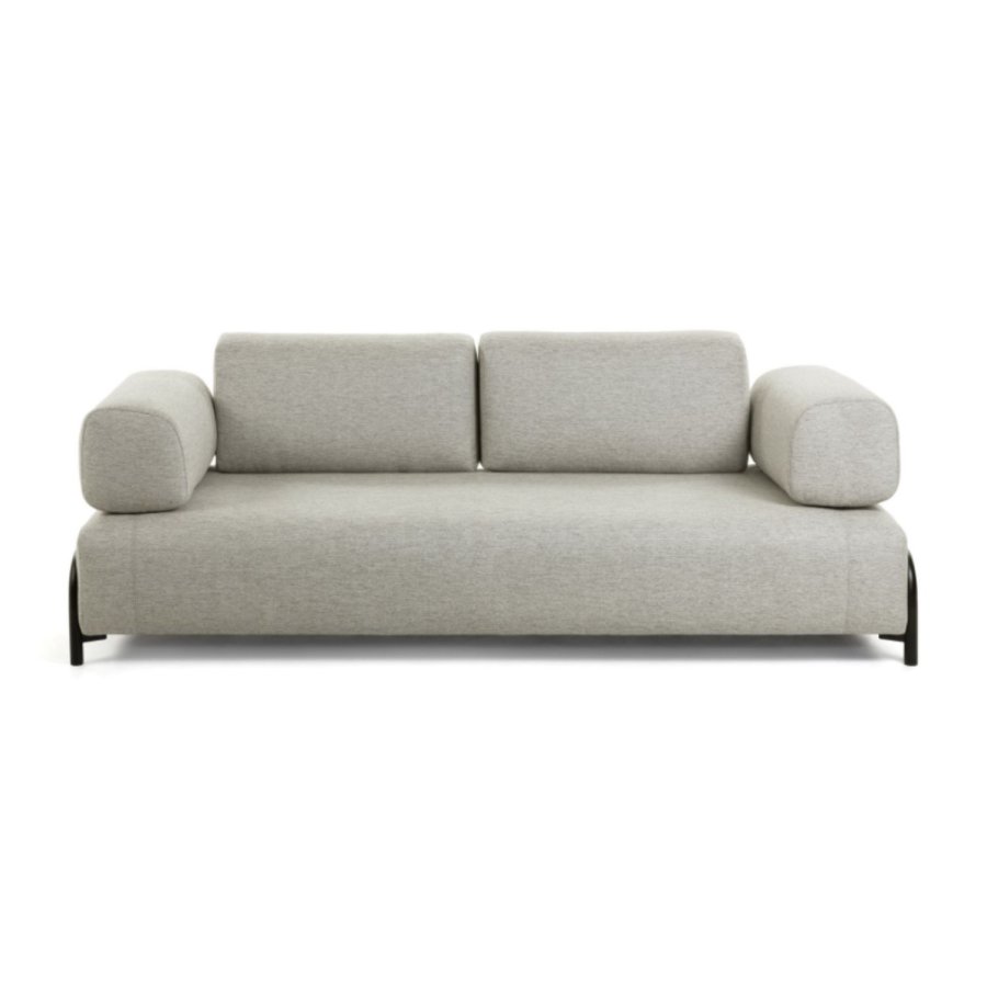 KAVE HOME Compo 3-manns sofa - beige polyester og stl