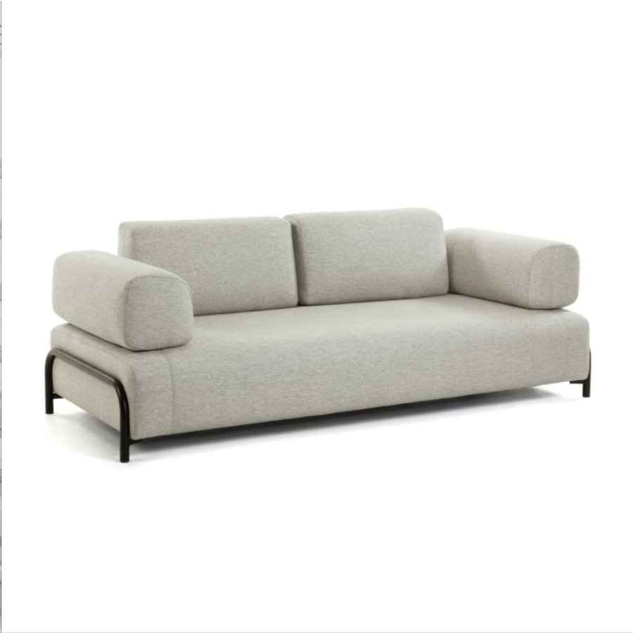 KAVE HOME Compo 3-manns sofa - beige polyester og stl