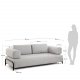 KAVE HOME Compo 3-manns sofa - beige polyester og stl