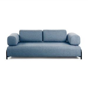KAVE HOME Compo 3-sits Soffa - Bl� Polyester och St�l