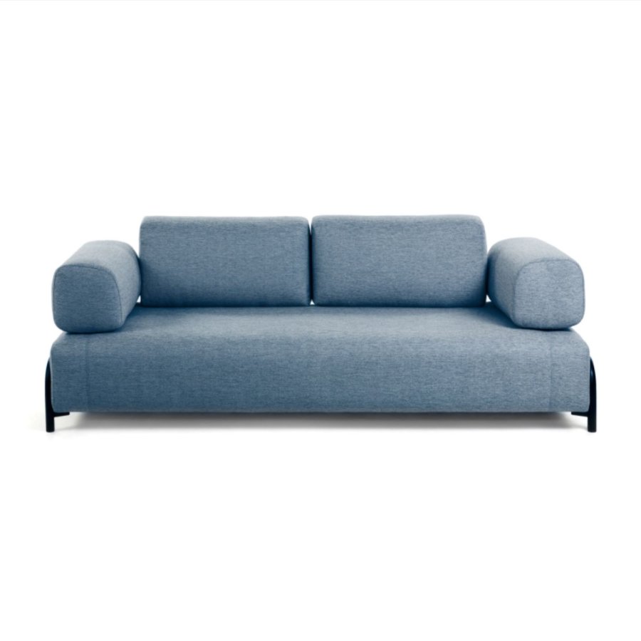 KAVE HOME Compo 3-sits Soffa - Bl� Polyester och St�l