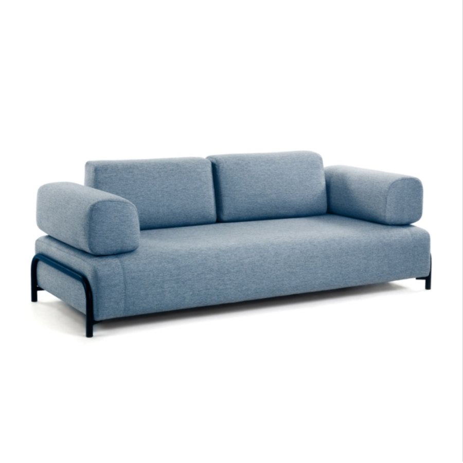 KAVE HOME Compo 3-sits Soffa - Bl� Polyester och St�l