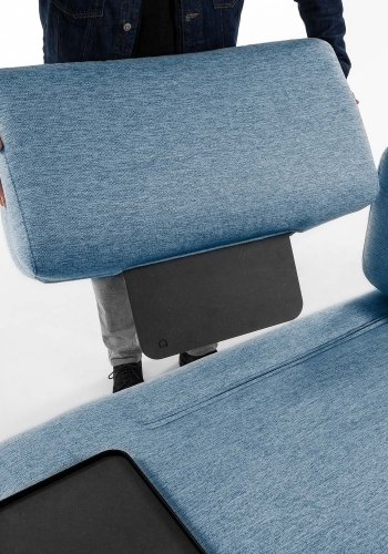 KAVE HOME Compo 3-sits Soffa - Bl� Polyester och St�l