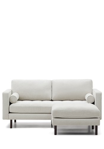 KAVE HOME Debra 2-sits soffa med p&auml;rl chenille fotst&ouml;d och ben med wenge finish, 182 cm