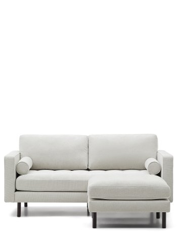 KAVE HOME Debra 2-sits soffa med p&auml;rl chenille fotst&ouml;d och ben med wenge finish, 182 cm