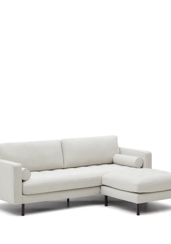 KAVE HOME Debra 3-sits soffa med p&auml;rl chenille fotst&ouml;d och weng&eacute; ben, 222 cm