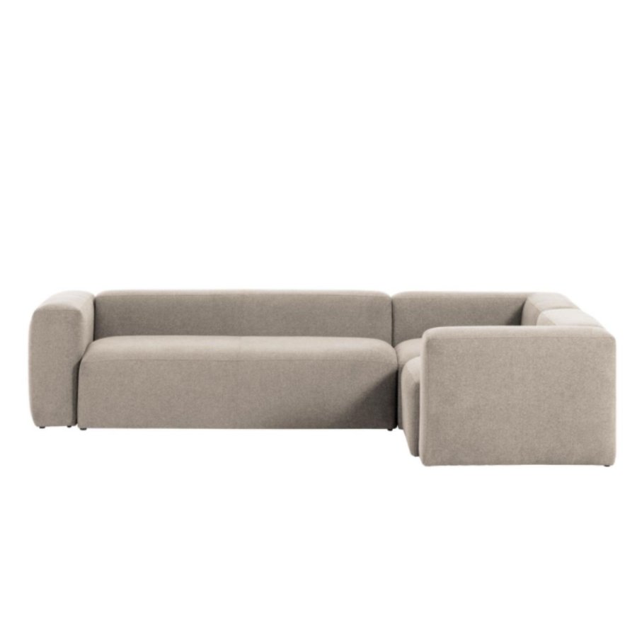 KAVE HOME Block hjrnesofa - beige polyester