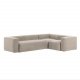 KAVE HOME Block hjrnesofa - beige polyester