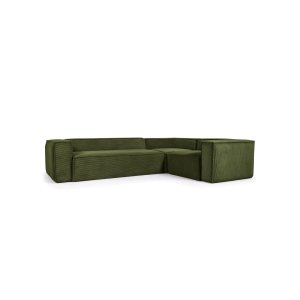 KAVE HOME Blok hjrnesofa - grn corduroy fljl (320x230 cm)