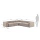 KAVE HOME Block hjrnesofa - beige polyester