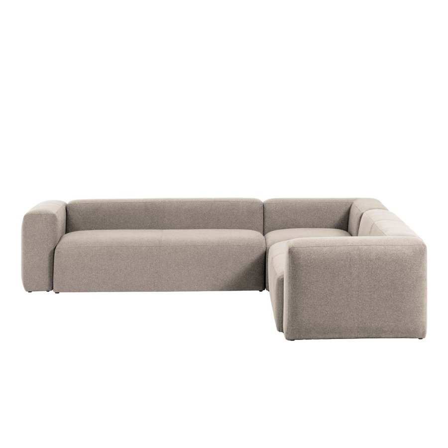 KAVE HOME Block hjrnesofa - beige polyester
