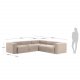 KAVE HOME Block hjrnesofa - beige polyester