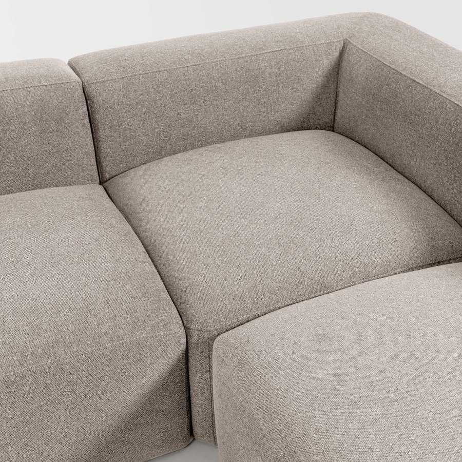 KAVE HOME Block hjrnesofa - beige polyester
