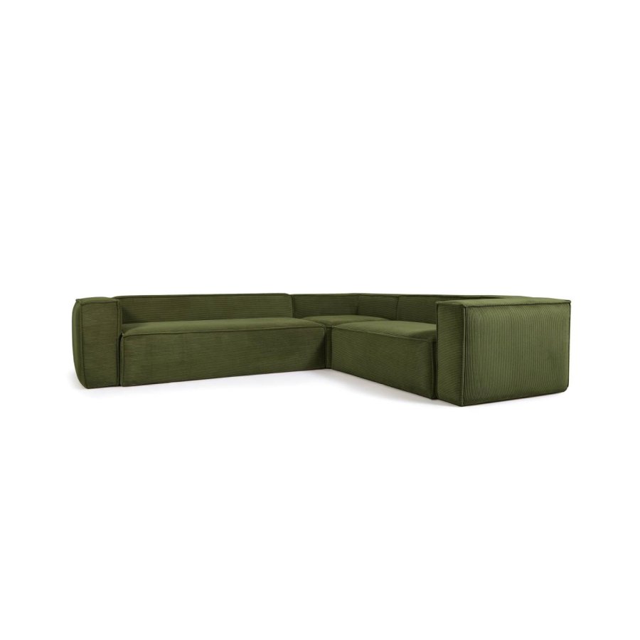 KAVE HOME Blok hjrnesofa - grnn kordflyel (320x290)