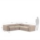 KAVE HOME Block hjrnesofa - beige polyester