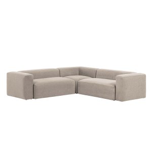 KAVE HOME Blok hjrnesofa - beige polyester