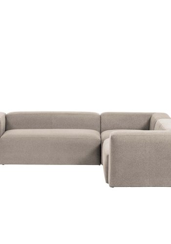 KAVE HOME Block hjrnesofa - beige polyester