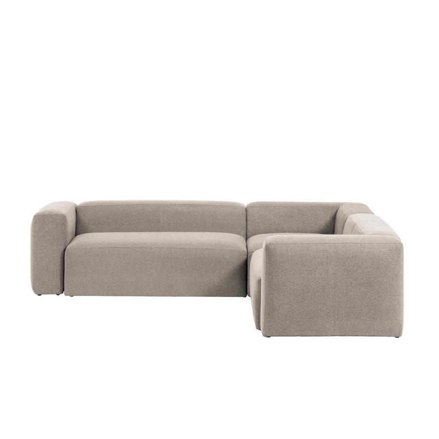 KAVE HOME Block hjrnesofa - beige polyester
