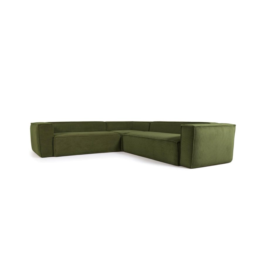 KAVE HOME Blok hjrnesofa - grnn kordflyel (290x290)