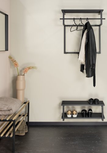 SPINDER DESIGN Rizzoli/Marco Black Edition hattehylde, m. 10 knager og 1 bjlestang - sort stl