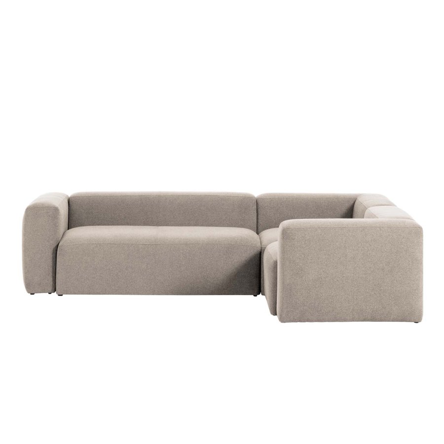 KAVE HOME Block hjrnesofa - beige polyester