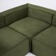 KAVE HOME Blok 3-manns hjrnesofa - grnn kordflyel (290x230 cm)