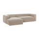 KAVE HOME Block 3-manns sofa, med venstre sjeselong - beige stoff