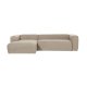KAVE HOME Block 3-manns sofa, med venstre sjeselong - beige stoff