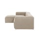 KAVE HOME Block 3-manns sofa, med venstre sjeselong - beige stoff