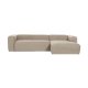 KAVE HOME Block 3-manns sofa, med hyre sjeselong - beige stoff