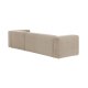 KAVE HOME Block 3-manns sofa, med hyre sjeselong - beige stoff