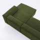 KAVE HOME Blok 3-manns sofa, med hyre sjeselong - grnn kordflyel (300 cm)
