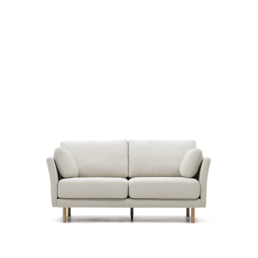 KAVE HOME Gilma 2-manns sofa - perlemor chenille og naturlig tre