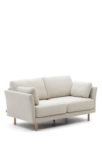 KAVE HOME Gilma 2-manns sofa - perlemor chenille og naturlig tre