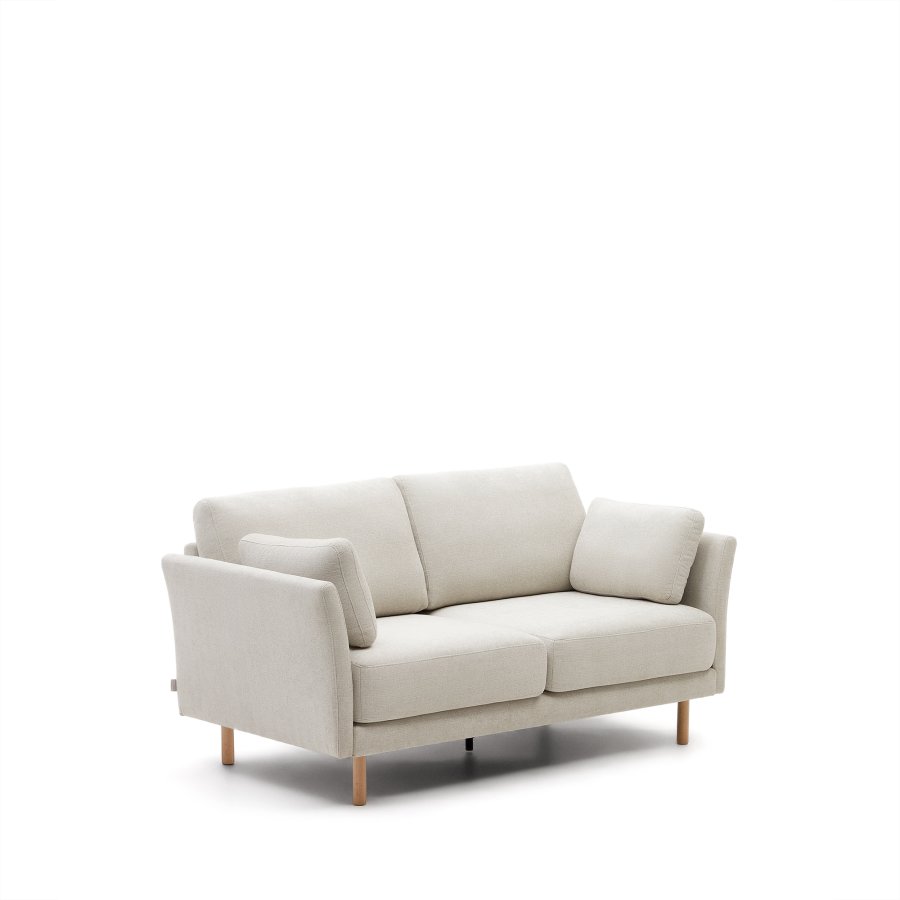 KAVE HOME Gilma 2-manns sofa - perlemor chenille og naturlig tre