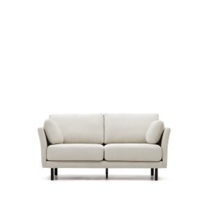 KAVE HOME Gilma 2-sits soffa i chenillepärla med ben i svartmlad finish, 170 cm