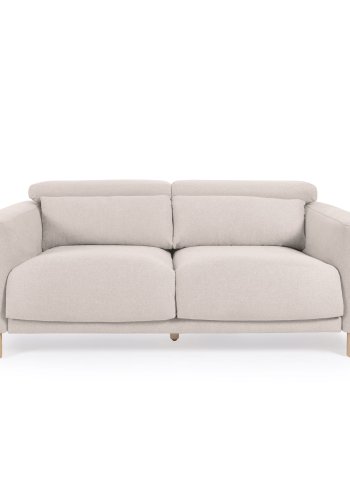 KAVE HOME Singa 3 pers. sofa - hvid stof og natur b�getr�